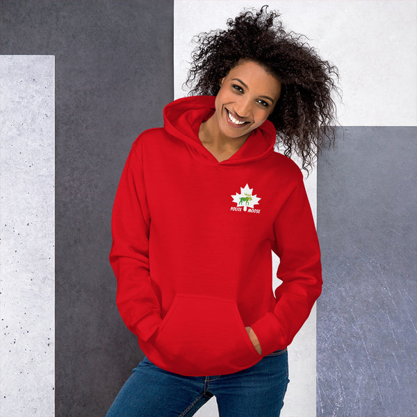 Unisex Hoodie | Polite Moose Maple Left Chest