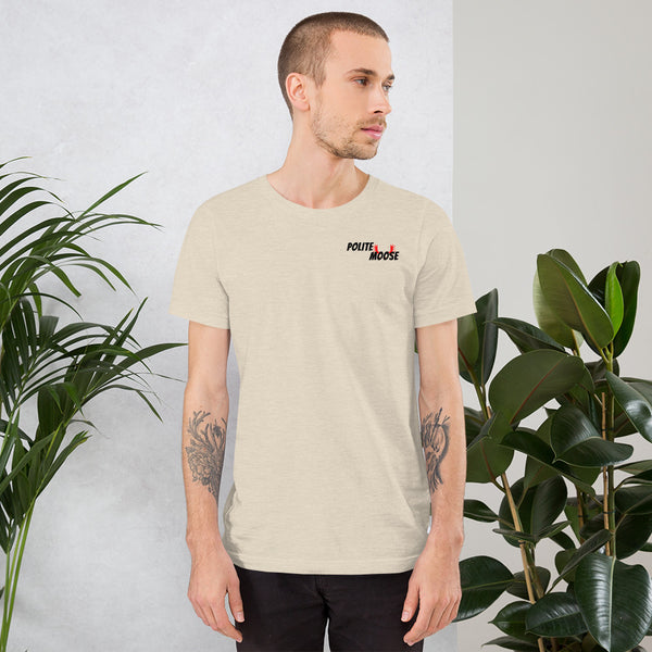 Short-Sleeve Unisex T-Shirt | Polite Moose Left Chest