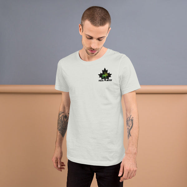 Short-Sleeve Unisex T-Shirt | Polite Moose Maple LIght Left Chest