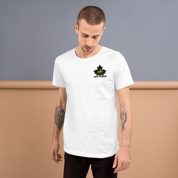 Short-Sleeve Unisex T-Shirt | Polite Moose Maple LIght Left Chest