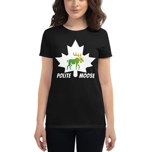 Women's short sleeve t-shirt | Polite Moose Maple Front Dark