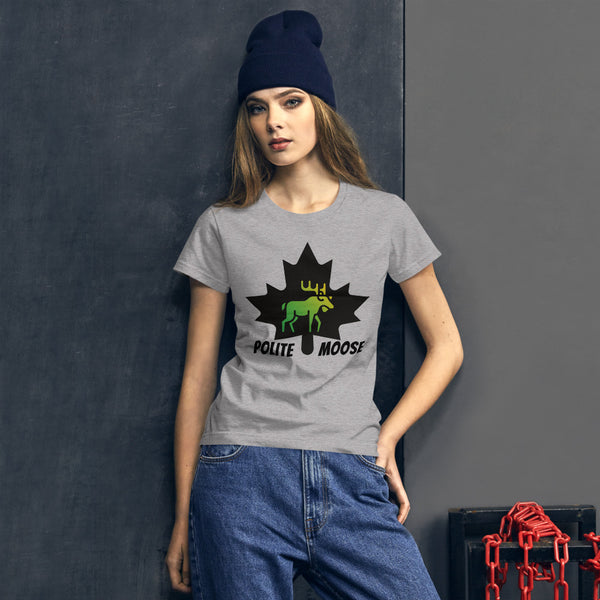 Women's short sleeve t-shirt | Polite Moose Maple Front Light