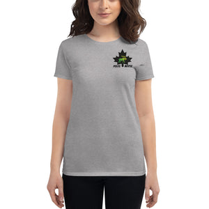 Women's short sleeve t-shirt | Polite Moose Maple Front Chest Light